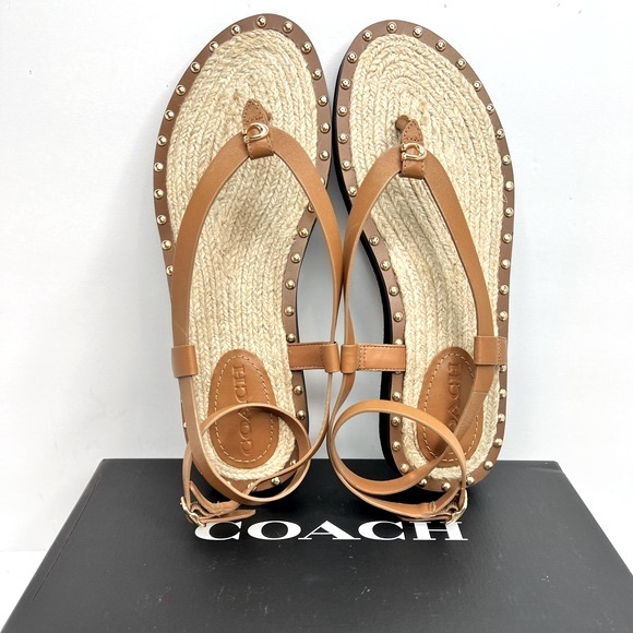 COACH SANDALS, “GRACEY LEATHER “PENNY” COLOR, WOMENS SIZE 6 B, EUR 36.5 B - Picture 2 of 16